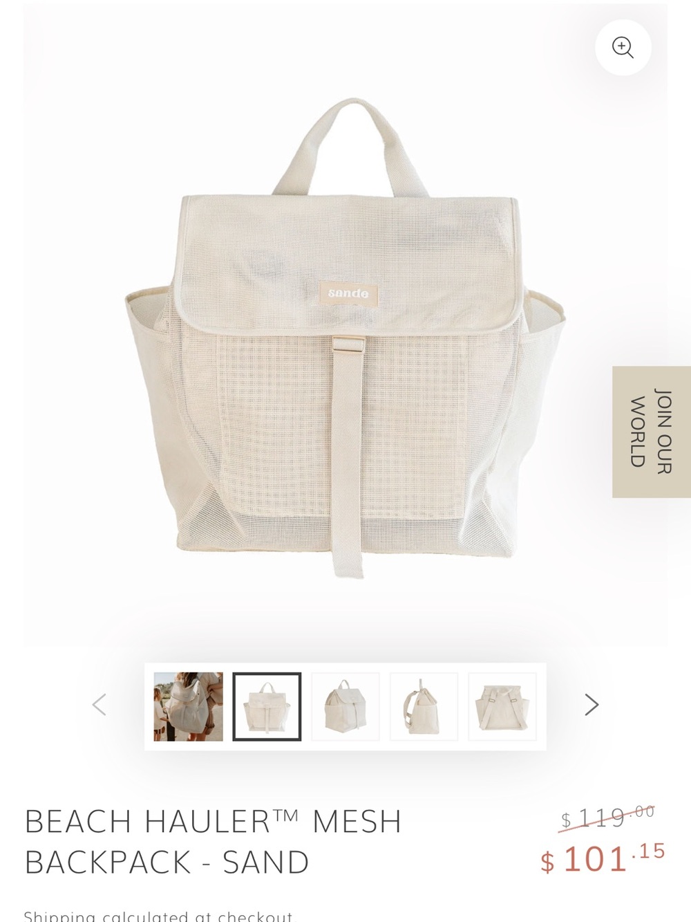 Sand Mesh Women's Backpack by - Sand